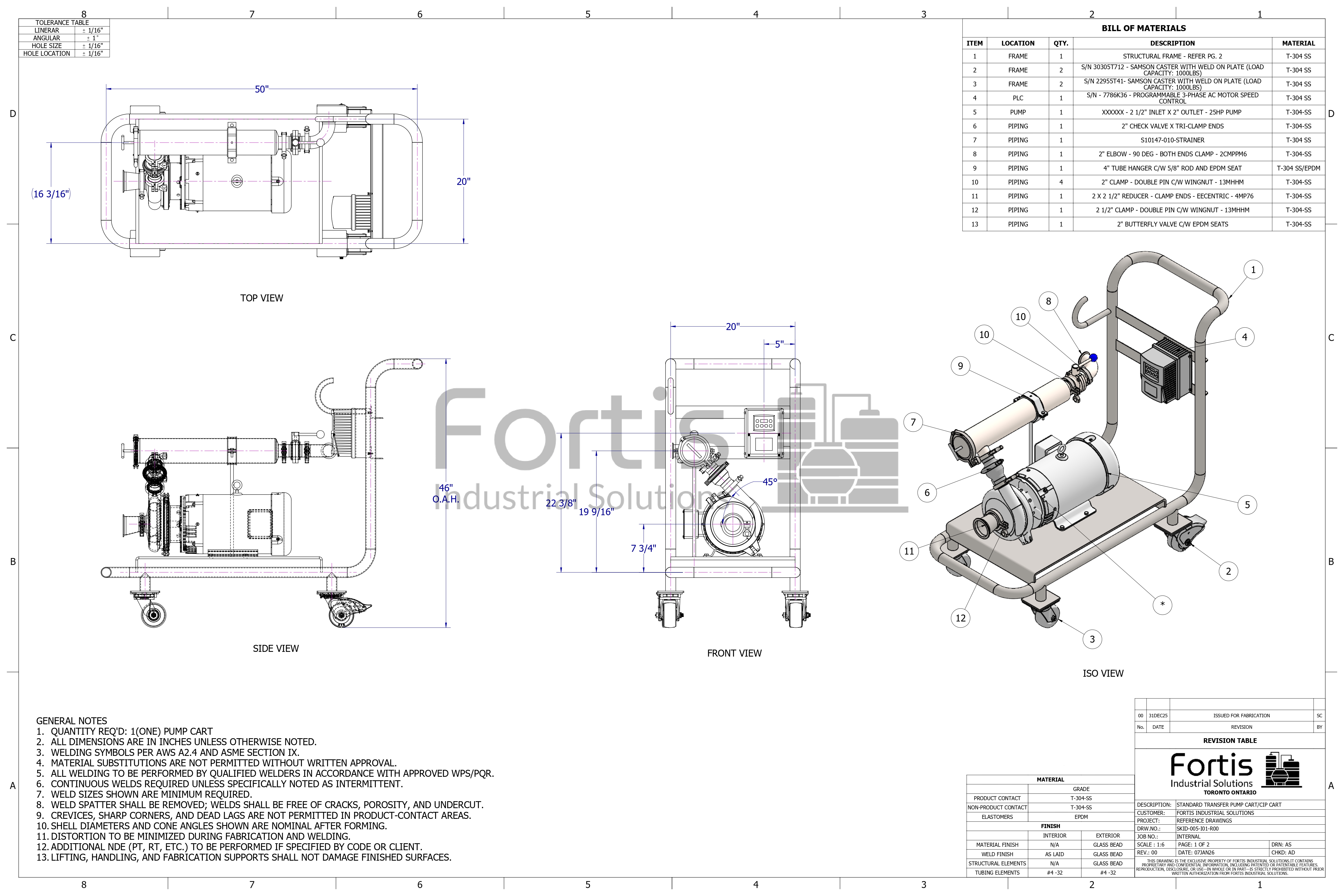 Pump Cart Assembly drawing